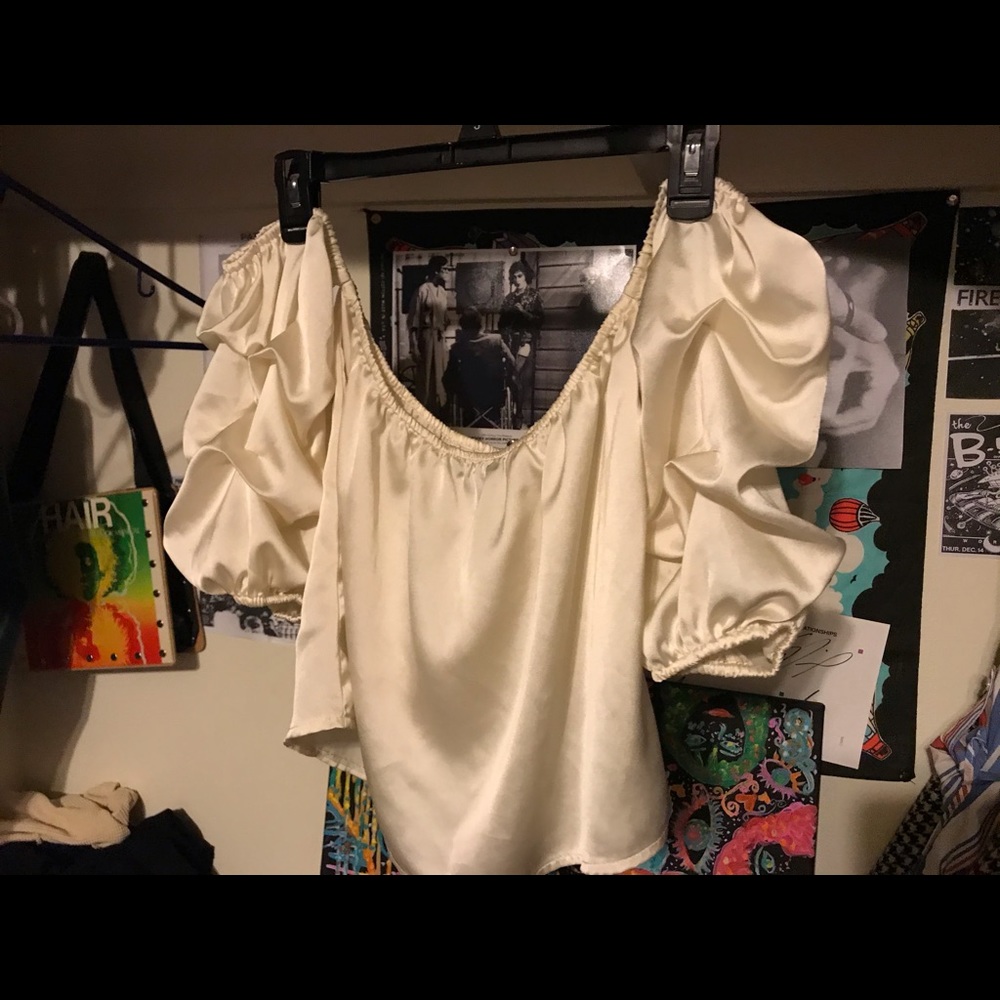 Cropped Off Shoulder Shirt